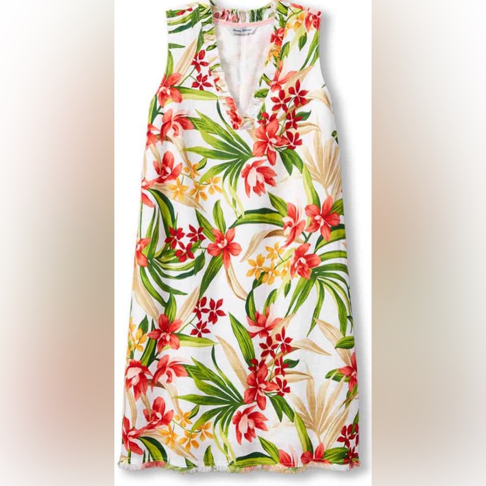 NWT Tommy Bahama Calli Cove Ruffle Neck Dress M